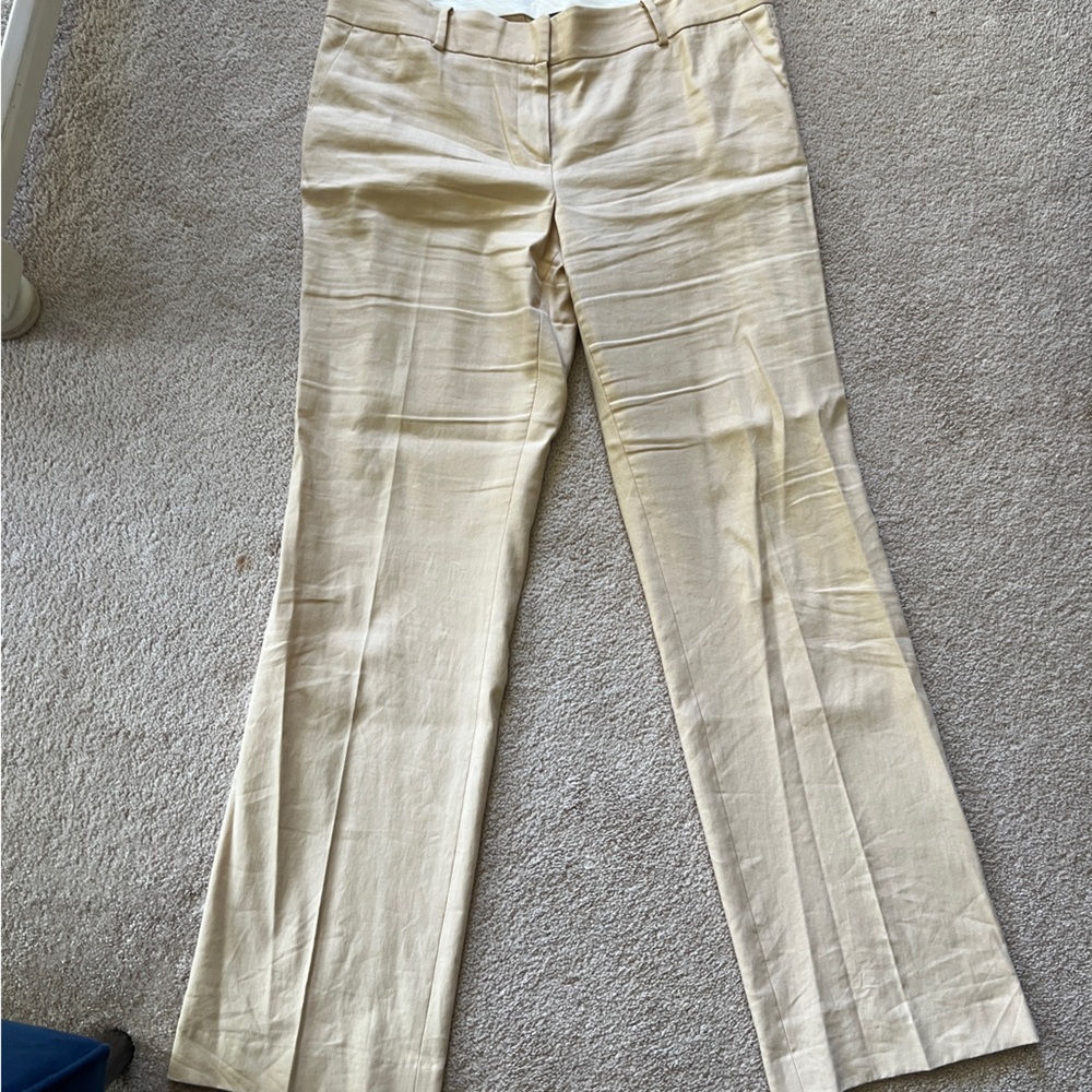 Ann Taylor Cream and Tan Trousers
